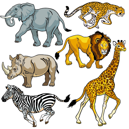Vector set of wild animals design graphic 05 wild graphic animals Animal   
