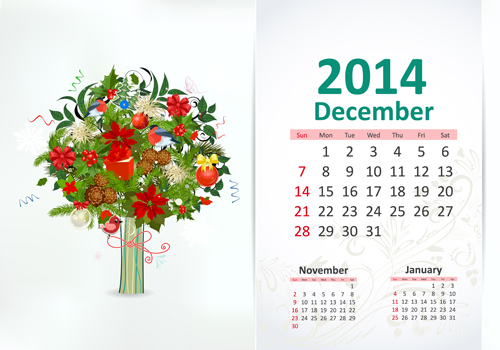 December 2014 Calendar vector December calendar 2014   