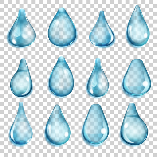 Blue water drops vectors set 04 water drop water Drops blue   