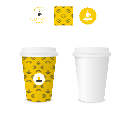 Best coffee paper cup template vector material 02 template paper cup coffee   