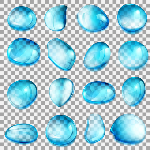 Blue water drops vectors set 02 water drop water Drops blue   