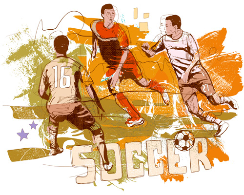 Soccer sport hand drawn vector 02 Sport Soccer hand drawn   