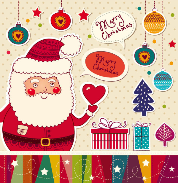 Santa Claus and xmas Stickers vector grahpic 03 xmas stickers sticker santa Claus   