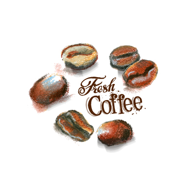 Coffee beans hand drawing vectors 02 Hand drawing coffee beans   