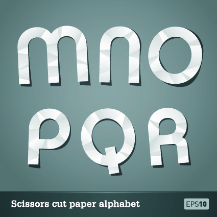 Vector Scissors cut paper alphabet art 05 scissors paper alphabet   