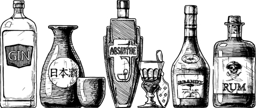 Bottles hand drawing vector design 04 hand drawing design bottles   