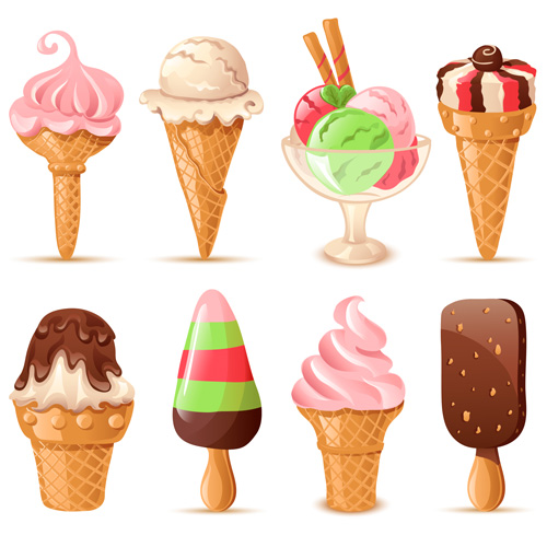 Summer delicious ice cream set vector 04 summer Delicious ice cream Delicious cream   