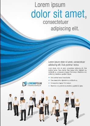 Business people with brochure cover vector 03 people cover business people business   