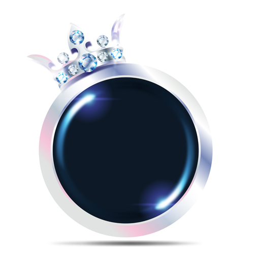 Diamond with crown and VIP sign vector 02 vip sign diamond crown   