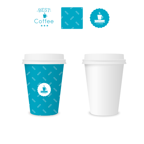 Best coffee paper cup template vector material 03 template paper cup coffee best   
