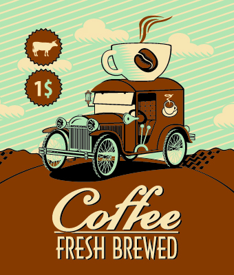 Vintage coffee advertising poster design vector 01 vintage poster design coffee   