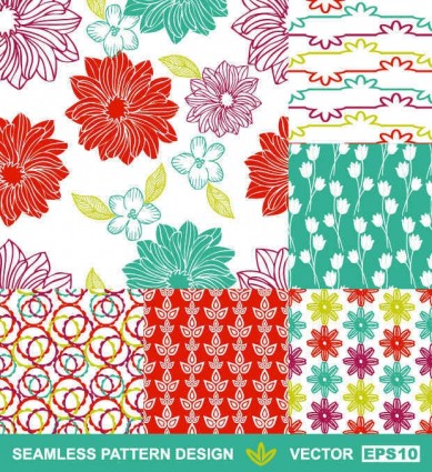 Hand drawn florals pattern vector graphic pattern hpainted background   