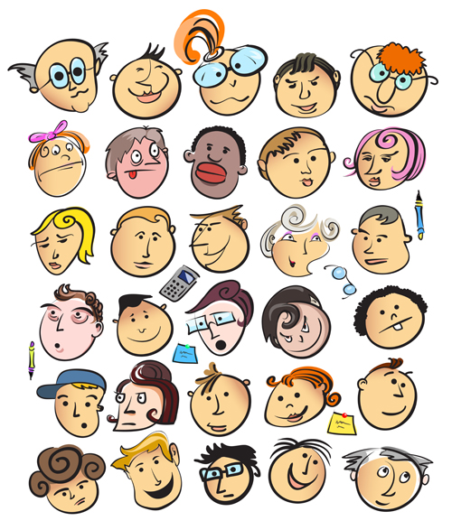 Funny faces smile expression vector material 01 vector material smile material funny expression express   