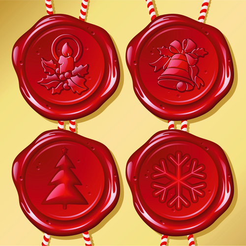 Set of Christmas Wax Seal elements vector graphics 01 wax seal elements element christmas   