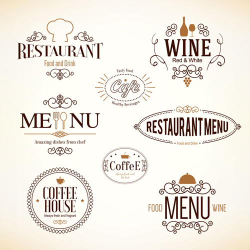 Restaurant food menu logos vector design 01 restaurant food restaurant menu logos   