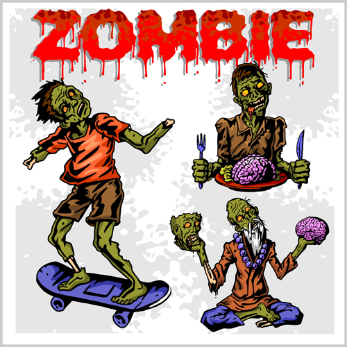 Creative zombie design vector set 09 zombie design creative   