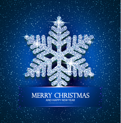 Blue christmas background with shiny snowflake vector snowflake shiny christmas blue background   