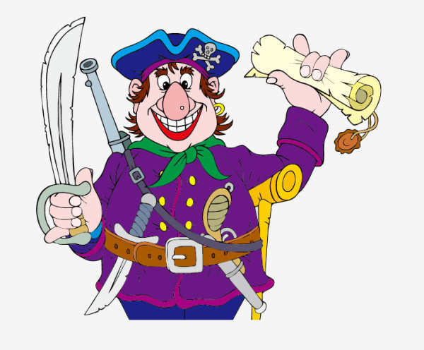 Funny Pirate cartoon vector graphic 03 pirate funny cartoon   