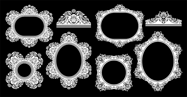 Antique floral frame vector 92495 pattern classical border   