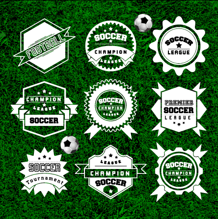 Creative football labels design vector graphics 03 vector graphic labels label graphics football creative   