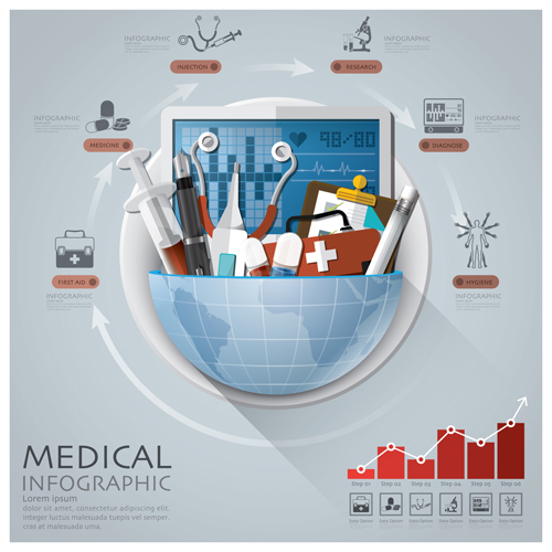 Earth infographics elements vector 03 infographics graphics elements earth   