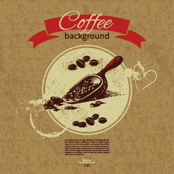 Coffee background retro design vector 01 Retro font coffee background   