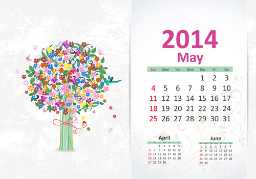 May 2014 Calendar vector May calendar 2014   