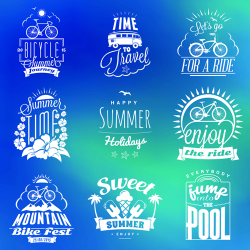 Summer holidays logos creative vector material 02 material logos holidays creative   