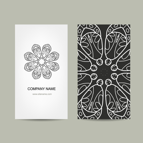 Ornament floral business cards vector set 04 ornament floral card business   