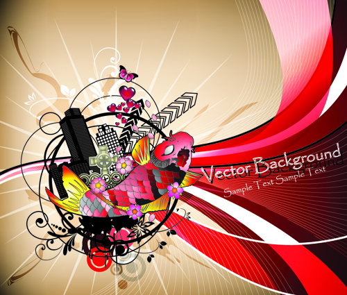 Stylish city party vector background 02 Vector Background stylish party city background   