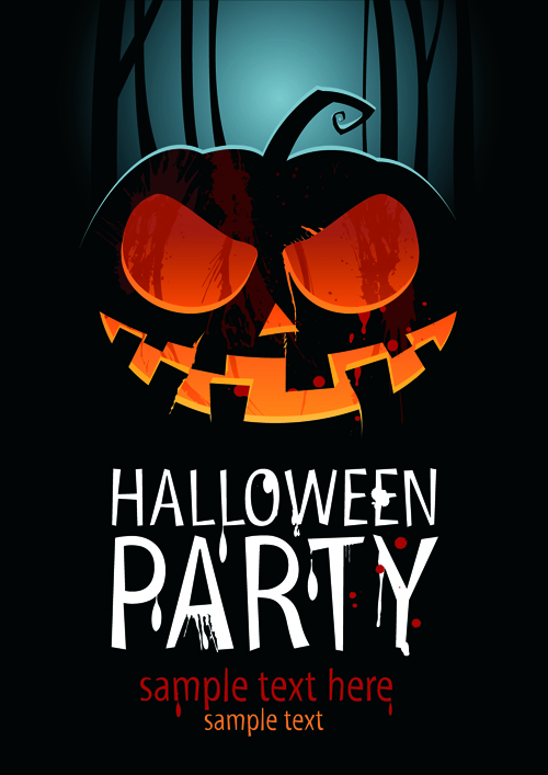 Halloween party flyer cover pumpkin vector 03 pumpkin party halloween flyer cover   