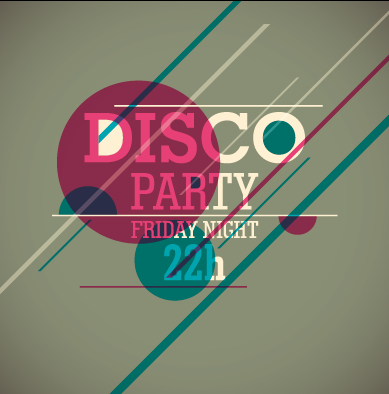 Vintage disco party poster flyer design vector 03 vintage poster party flyer disco   