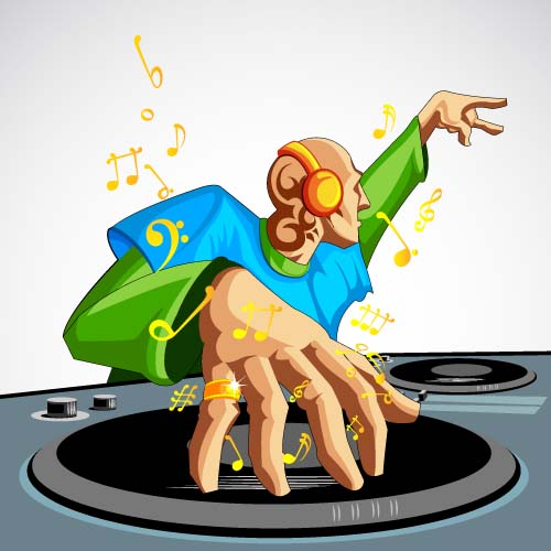 Funny music DJ vector illustration 01 music illustration funny   