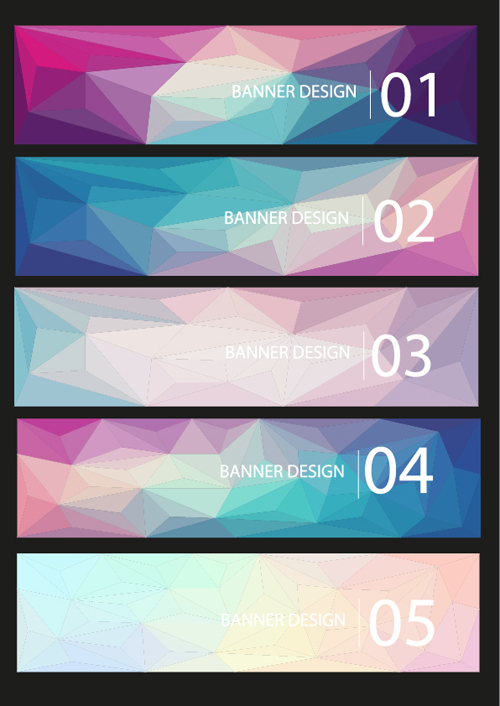 Geometric shapes numbered banners vector material 14 numbered Geometric Shapes banners   