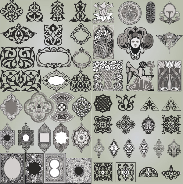 Floral exquisite ornaments vector patterns delicate corner   