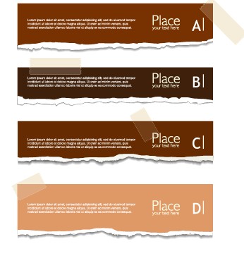 Torn paper colored banner vector set 02 torn paper torn paper colored banner   