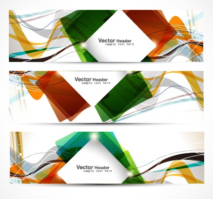 vector Set of Abstract Banner header graphics 05 banner abstract   