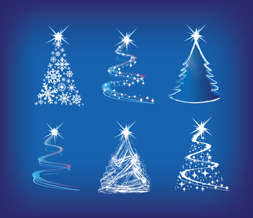 Set of Christmas Trees design elements vector 02 xmas trees elements element christmas   