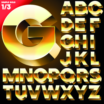 3D alphabet vector set 03 alphabet   