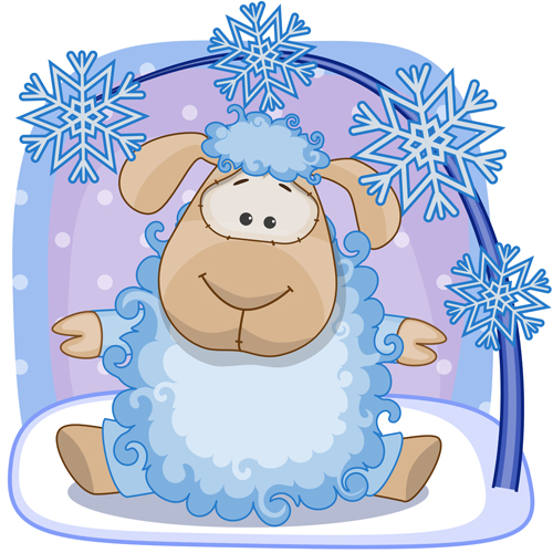 2015 new year with christmas and funny sheep vector 02 sheep new year funny christmas   