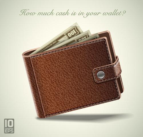 Leather wallet design vector 02 wallet leather   