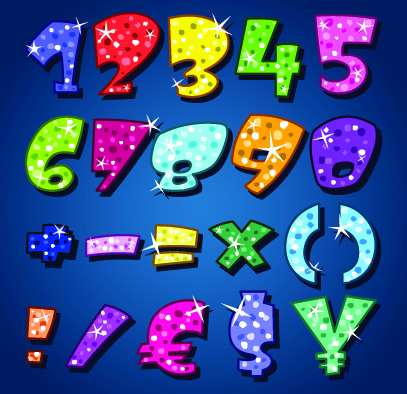 Sparkling alphabet and numbers design vector 01 sparkling numbers number alphabet   