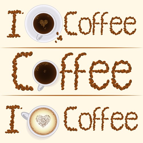 Coffee text design vector material text material coffee   