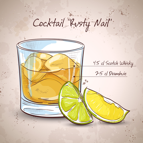 Cocktail poster hand drawing vectors 11 poster hand drawing cocktail   