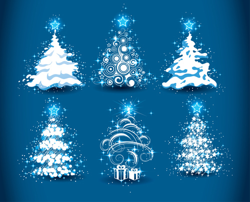 Set of Christmas Trees design elements vector 01 xmas elements element christmas   