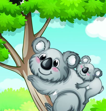 Cute Children with animals cartoon vector graphic 02 children cartoon animals Animal   