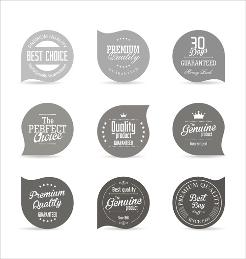 Vector retro badges design set 11 Retro font badges   