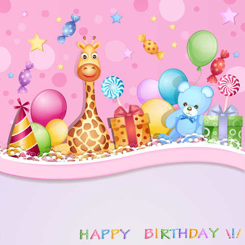 Happy birthday baby cards cute design vector 02 happy birthday cute cards card birthday   