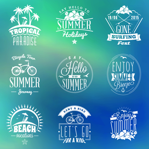 Summer holidays logos creative vector material 01 summer material logos holidays creative   