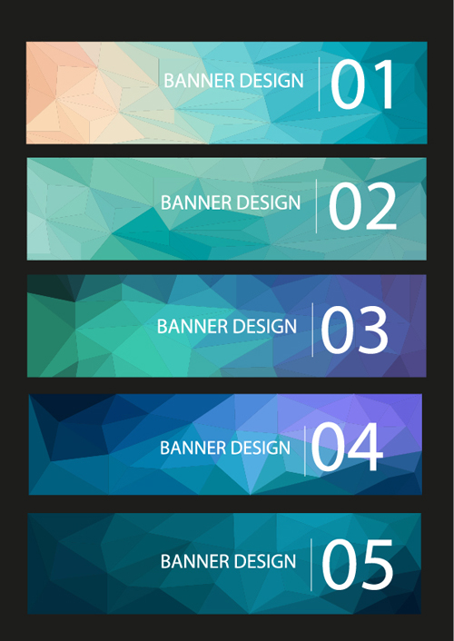 Geometric shapes numbered banners vector material 09 numbered Geometric Shapes banners   